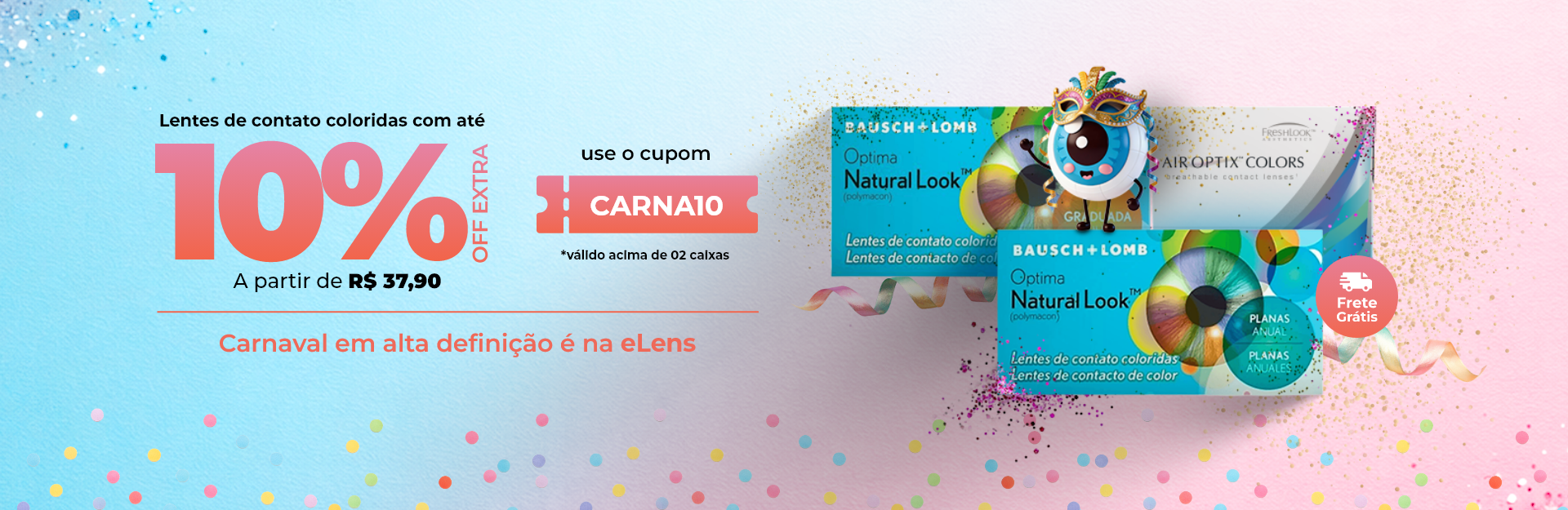 Banner de lentes coloridas
